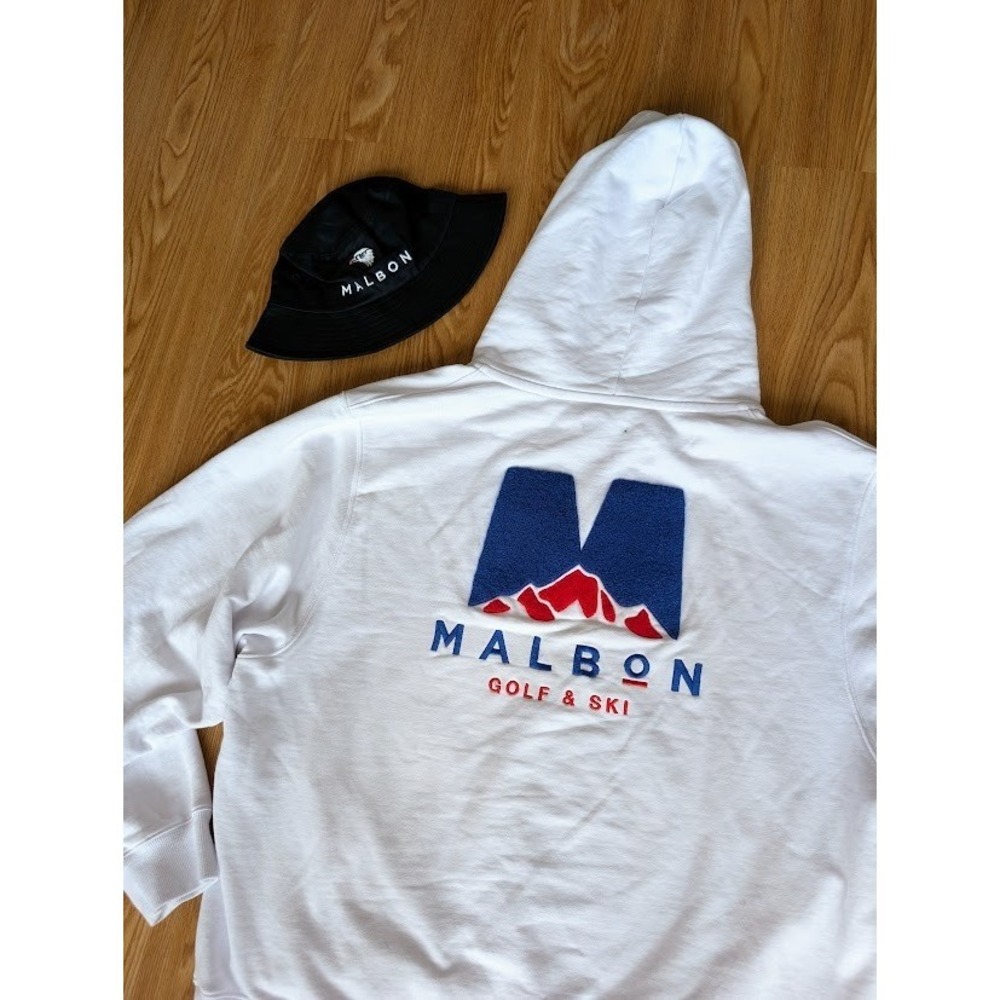 Malbon Golf & Ski hoodie and bucket hat eagle sold out designs xxl white blue